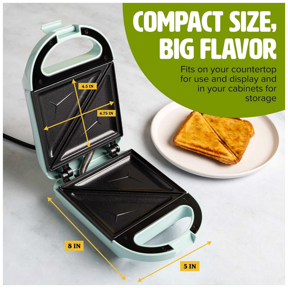 Máquina de Sanduíche Mini Tasty Faça Sanduíches Paninis Queijos Grelhados Sobremesas Resultados Rápidos Limpeza Fácil 600W Aqua - Imagem 3