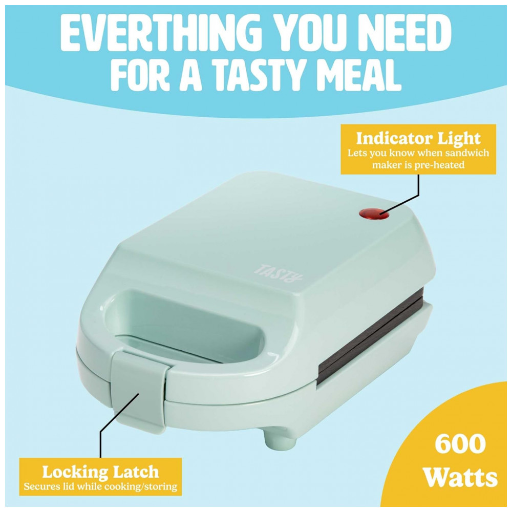 Máquina de Sanduíche Mini Tasty Faça Sanduíches Paninis Queijos Grelhados Sobremesas Resultados Rápidos Limpeza Fácil 600W Aqua - Imagem 5