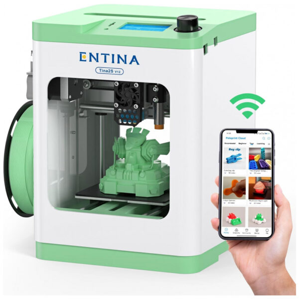 Impressoras 3D Tina2S V12 com Impressão em Nuvem via WiFi, Totalmente Montada e Mini Impressora 3D para Iniciantes e Crianças,Entina,