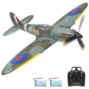 Avião de Controle Remoto com Sistema de Estabilização Xpilot e Acrobáticas VOLANTEXRC Spitfire V2 Verde