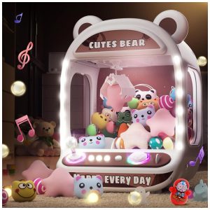 Skirfy Máquina de Garra Mini Arcade Rosa com Prêmios Som e Luzes para Crianças