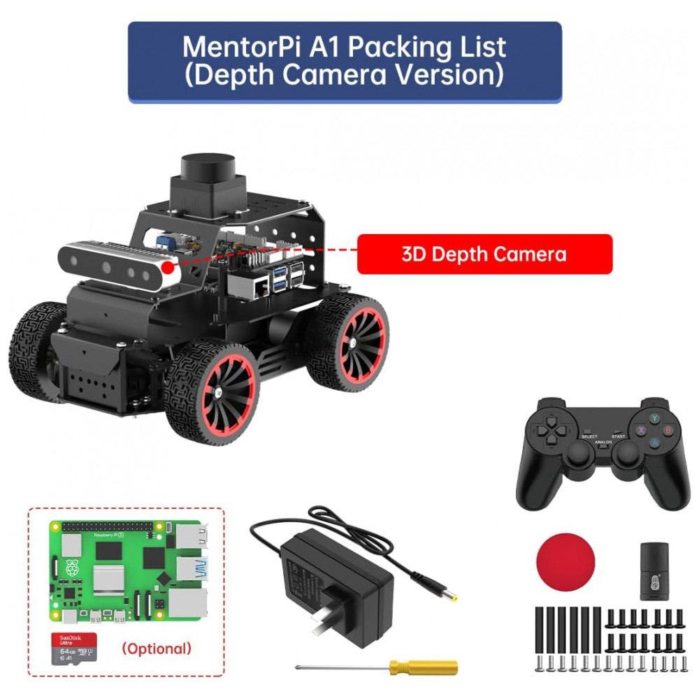 Hiwonder MentorPi A1 – Robô Carro com Chassi Ackermann, Câmera 3D e Lidar TOF – Kit Educacional ROS2 com Suporte a ChatGPT e Navegação Autônoma - Imagem 9
