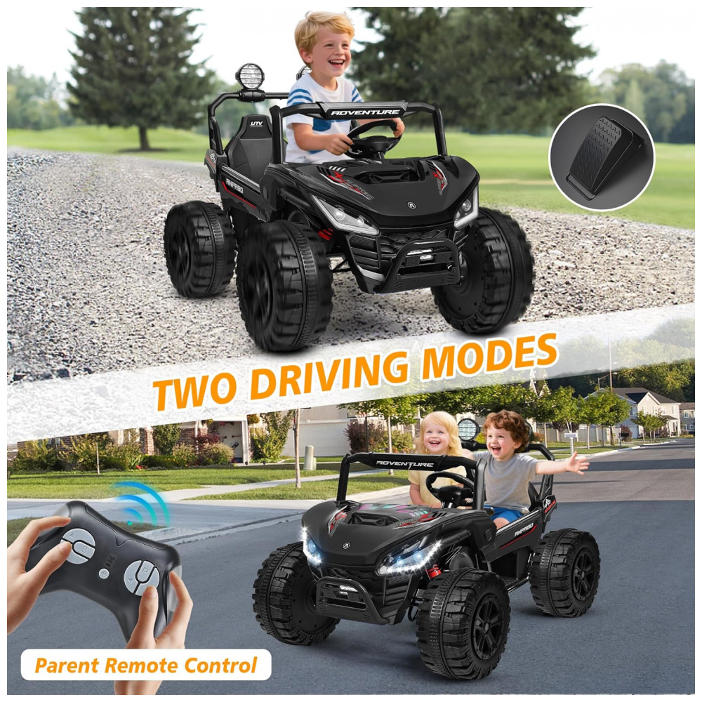 Carro Elétrico Infantil ANPABO Preto 24V 2 Lugares 4 Motores 200W Suspensão Rainbow LED Controle Bluetooth 5.1km/h - Imagem 5
