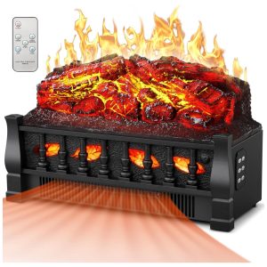 Lareira Elétrica Ecológica 21" 53 cm com Controle Remoto Proteção Contra Superaquecimento Brilho e Velocidade Ajustáveis 110V 1500W Joy Pebble Preta