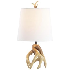 Abajur Luminária de Mesa Estilo Costeiro com 48 cm de Altura para Quarto Sala de Estar e Escritório 110V 40W JONATHAN Y Branco