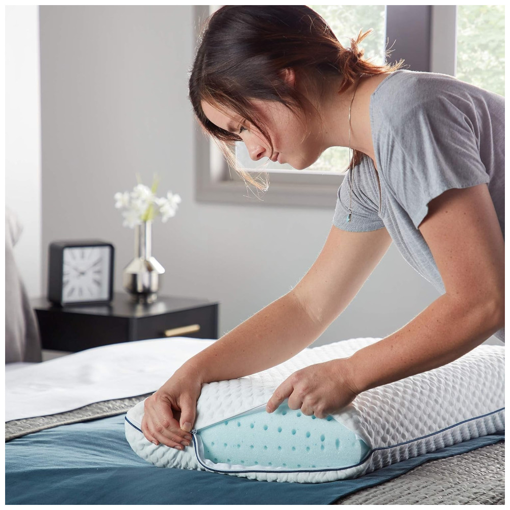 Travesseiro de Gel Ergonômico Respirável e Capa Lavável 63 x 1 UN WEEKENDER WKSS30GF Branco - Imagem 6