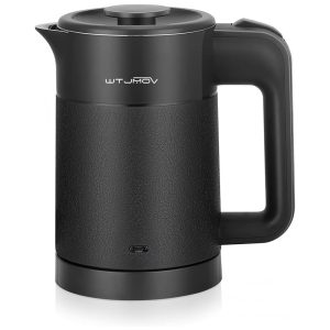 Chaleira Elétrica WTJMOV 600mL em Aço Inoxidável com Desligamento Automático 110V Preta