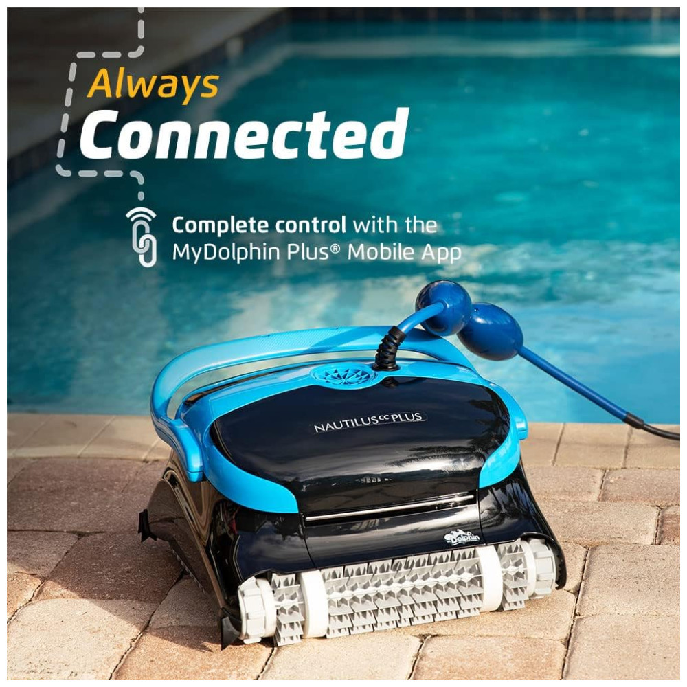 Robô Limpador de Piscina com Controle por APP Escalada em Parede e Filtros de Carga Superior para Fácil Manutenção Dolphin Nautilus CC Plus Preto - Imagem 2