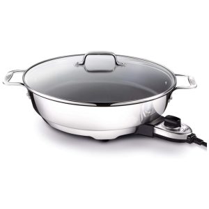 Frigideira Elétrica All-Clad de Aço Inox 7 Litros com Revestimento Antiaderente Controle de Temperatura e Utensílios de Cozinha