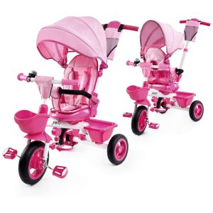 Triciclo Infantil para Passeio com Assento Ajustável 6 Estágios Idade Recomendada 1 a 6 Anos BOOWAY Rosa