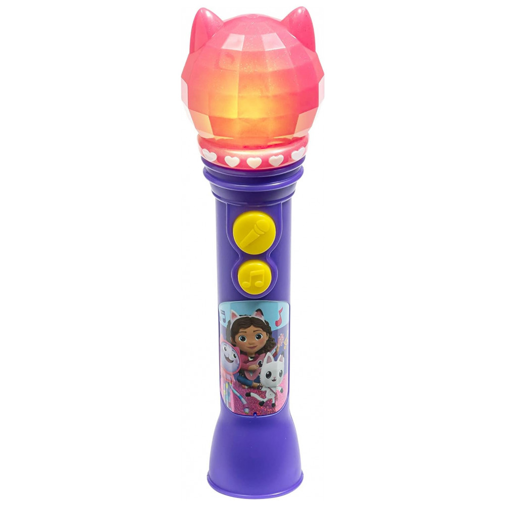 Microfone de Brinquedo DreamWorks Gabbys Dollhouse para Crianças, Brinquedo Musical para Meninas com Canção Incorporada, eKids