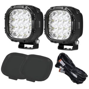 Farol de Milha LED Off Road com 18800 Lúmens e Luz Branca IP68 12V 24V 160W 2Un BIGLION.X Preto