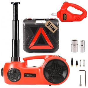 Kit Macaco Elétrico para Carros 5 em 1 - Elevador Hidráulico com Bomba Integrada e Chave de Impacto - Trihelper