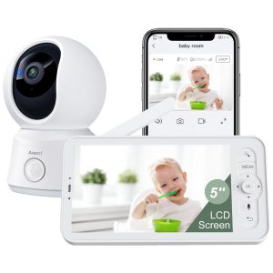 Babá Eletrônica com Câmera Áudio Visão Noturna Vox Controle via App sem WiFi ARENTI Branca