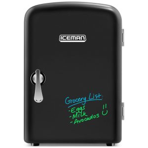 Geladeira e Frigobar para carro Automotiva 4 L 6 latas 340gr 12V e Inclui Plugue Doméstico Quente Frio CHEFMAN Mini Portable Eraser Board Preto