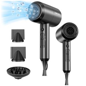 SHRATE Secador de Cabelo Profissional com 3 Temperaturas e 2 Velocidades 1800W Preto