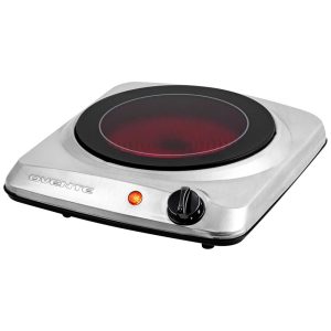 Cooktop Elétrico de Infravermelho Portátil de Vidro Cerâmico com 5 Níveis de Temperatura e Fácil de Limpar 110V 1000W OVENTE BGI101S Prata