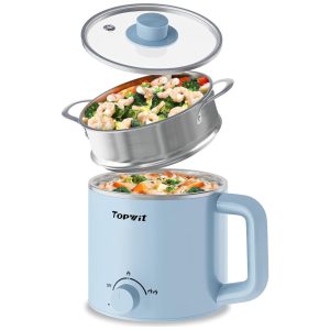 Panela Elétrica Multifuncional 16L com Vaporizador para Cozinhar Ramen Massas Sopas e Ovos - Controle de Temperatura - Portátil