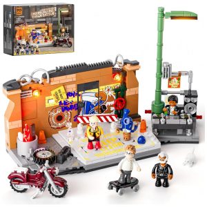 FUNWHOLE Kit de Blocos de Montar Batalha de Dança Underground com LED 429 Peças - Ilumine Sua Cultura Street