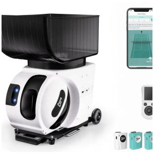 Máquina de Lançar Bolas de Tênis Pongbot Pace S Pro Robô de Treino com IA até 129 km/h 564 Exercícios e Controle por App.