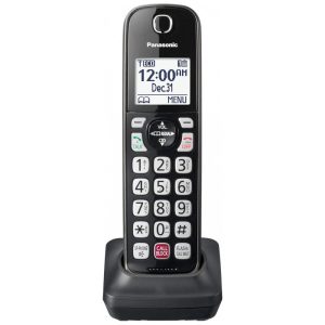 Handset Adicional Telefone Sem Fio Panasonic Preto Metálico com Bloqueio Avançado de Chamadas Alerta Golpe Um Toque Viva-voz Duplex Completo Compatível KX-TGD81x/KX-TGD83x