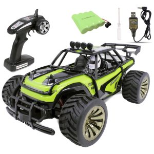 Carrinho Controle Remoto Haktoys Desert Buggy 1 16 Verde Bateria Recarregável 12MPH Suspensão 2 4GHz All-Terrain Infantil Adulto Brinquedo