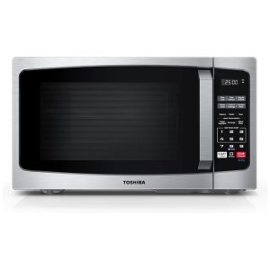 Forno de Micro-ondas Pequeno Toshiba MLEM09PASS com 6 Menu Automático Trava de Segurança Infantil Iluminação LED2548 litros Prato Giratório