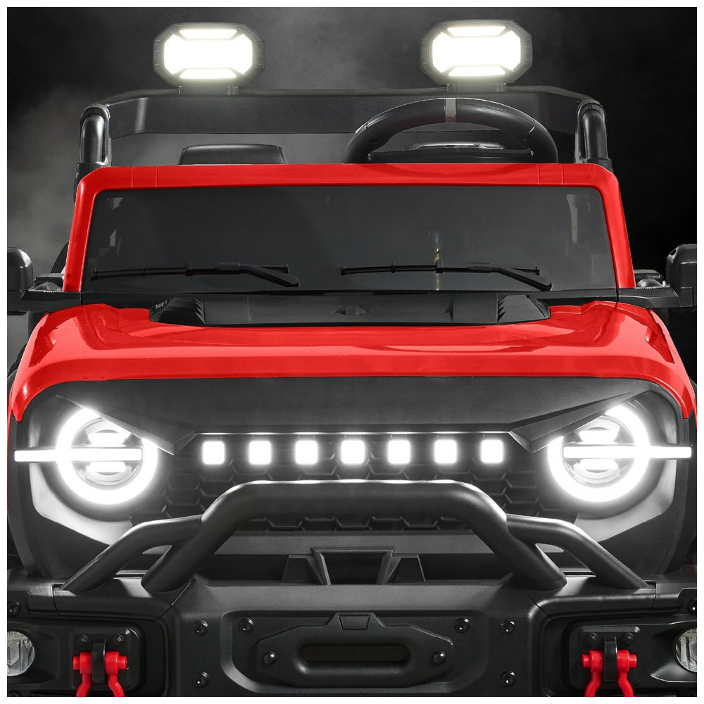 Carro Elétrico Infantil Best Choice Products 24V Vermelho, Caminhão 2 Lugares, com Controle Remoto, Bluetooth, Luzes LED e Capacidade para 60 kg - Imagem 9