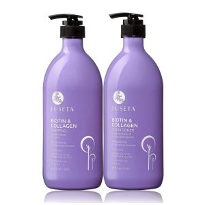 Shampoo e Condicionador Óleo de Argan Reparador de Cabelos Secos e Danificados 1Litro 2X L LUSETA Violeta