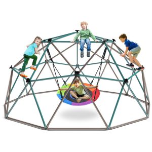 Balanço de Cúpula para Escalada de 3 metros Hapfan com Balanço de Pires Ginásio Infantil para Área Externa Montagem Fácil Resistente