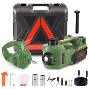 Macaco Elétrico Portátil EFFIROSO de 5 Toneladas 12V Kit de Macaco Hidráulico com Chave de Impacto Inflador de Pneus para Reparo de Emergência