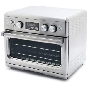 Forno Elétrico de Bancada 13 em 1 28L com Display Led Prateleira Ajustável Assadeira Bandeja de Cerâmica Sem PFOA e PFA 110V 1800W GreenPan Prata