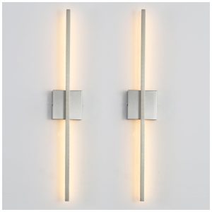 Conjunto de Luminária com Fio de Parede 2 Peças e Estilo Moderno para Banheiro Sala de Estar e Quarto Bivolt 12W Fengkiop Prata