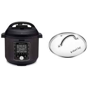 Panela de Pressão Elétrica em Cerâmica 10 em 1 6L com 28 Predefinições e Painel de LED 110V Instant Pot Preta