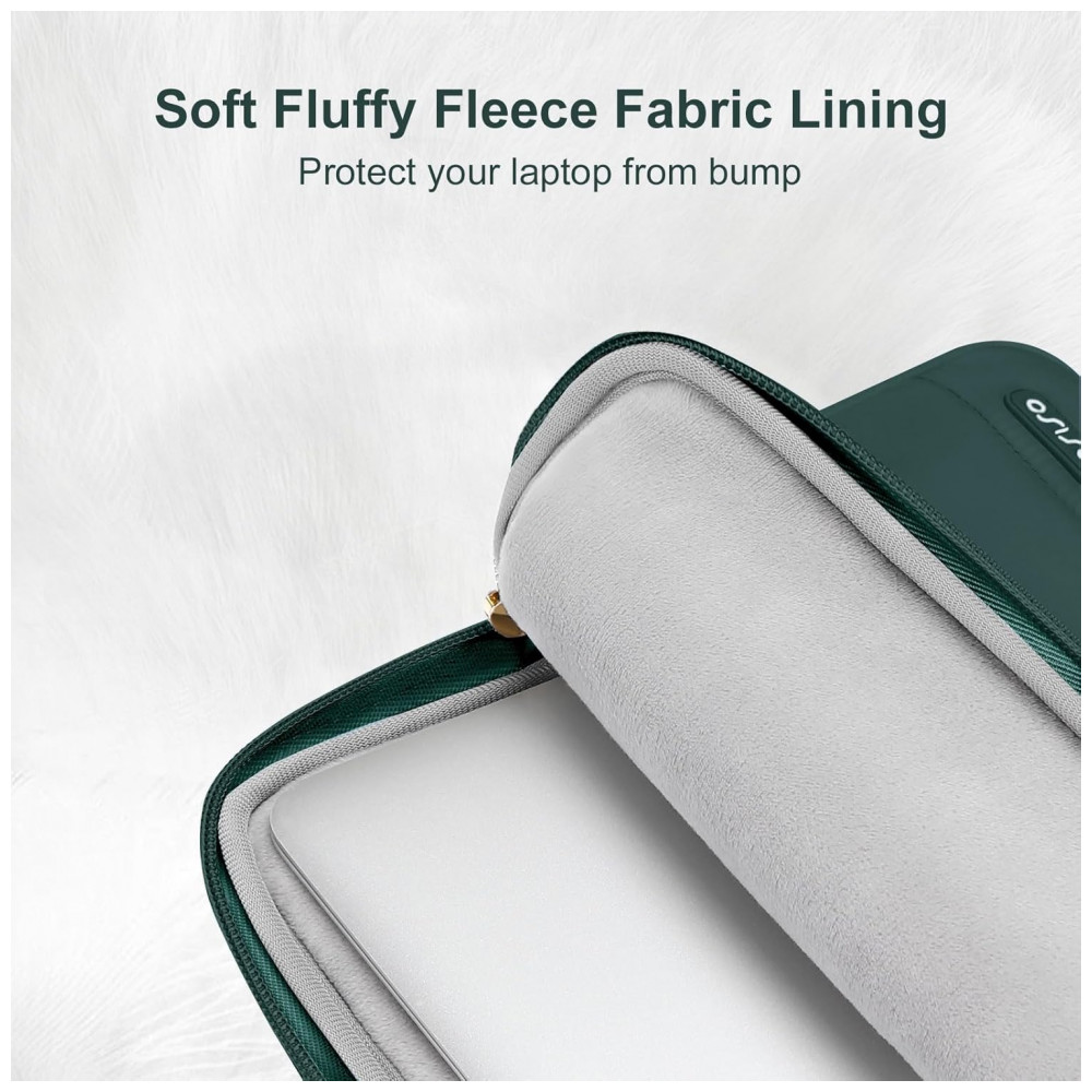 MOSISO Estojo Puffy para Laptop 13-13,3" Compatível com MacBook Air/Pro 13-14, HP, Dell, ASUS, Lenovo, Bolsa Horizontal com Estojo Pequeno, Verde Pavão - Imagem 3