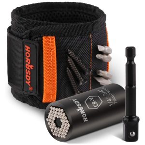 Pulseira Magnética para Pregos Parafusos e Chaves HORUSDY Preto