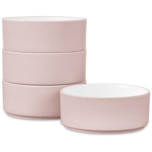 Conjunto de Tigelas Estilo Minimalista com 4 Peças Capacidade de 600mL Material de Porcelana e Formato Redondo Noritake G014-200D Rosa