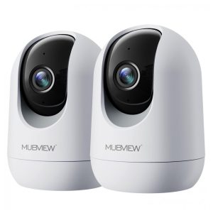 Câmeras de Segurança Interna com Fio 2K Controle via App e Visão Noturna 2UN MUBVIEW PK320 Branca