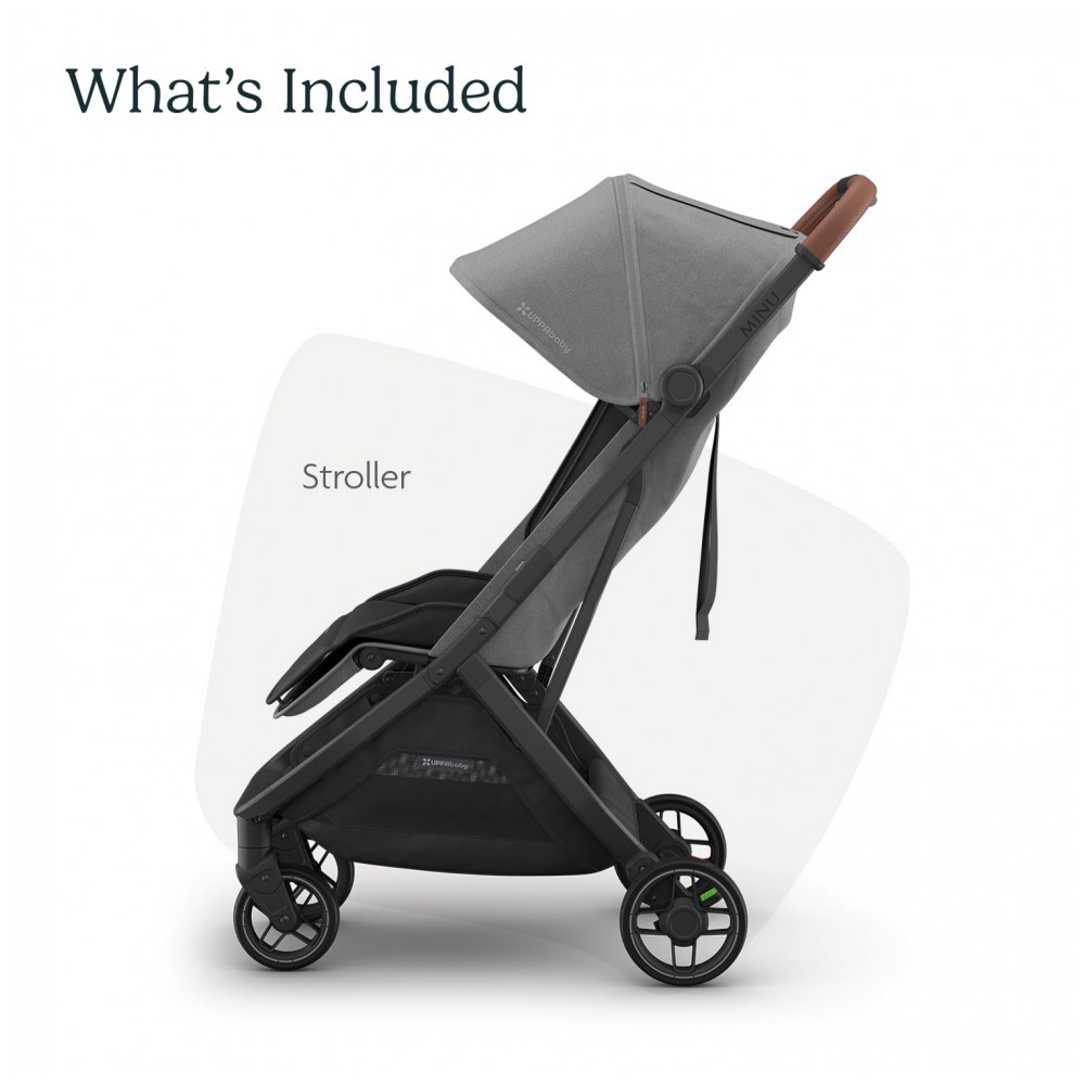 Carrinho de Bebê UPPAbaby Minu V3 Greyson Cinza Carvão Leve Compacto Dobrável com Uma Mão Desde o Nascimento Capota Extensível - Imagem 2