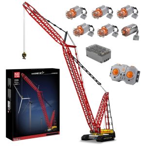 Kit de Construção Guindaste sobre Esteiras com 4318 Peças e Controle Remoto para Crianças Mould King Vermelho
