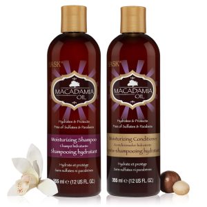 Shampoo e Condicionador Hask Óleo da Macadamia Todos os Tipos de Cabelos 355ml