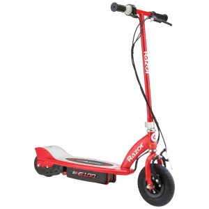 Patinete Elétrico Infantil com Velocidade até 16 km/h Freios e Pneus Pneumáticos para Crianças Acima de 8 Anos 24V Razor E100 Vermelho