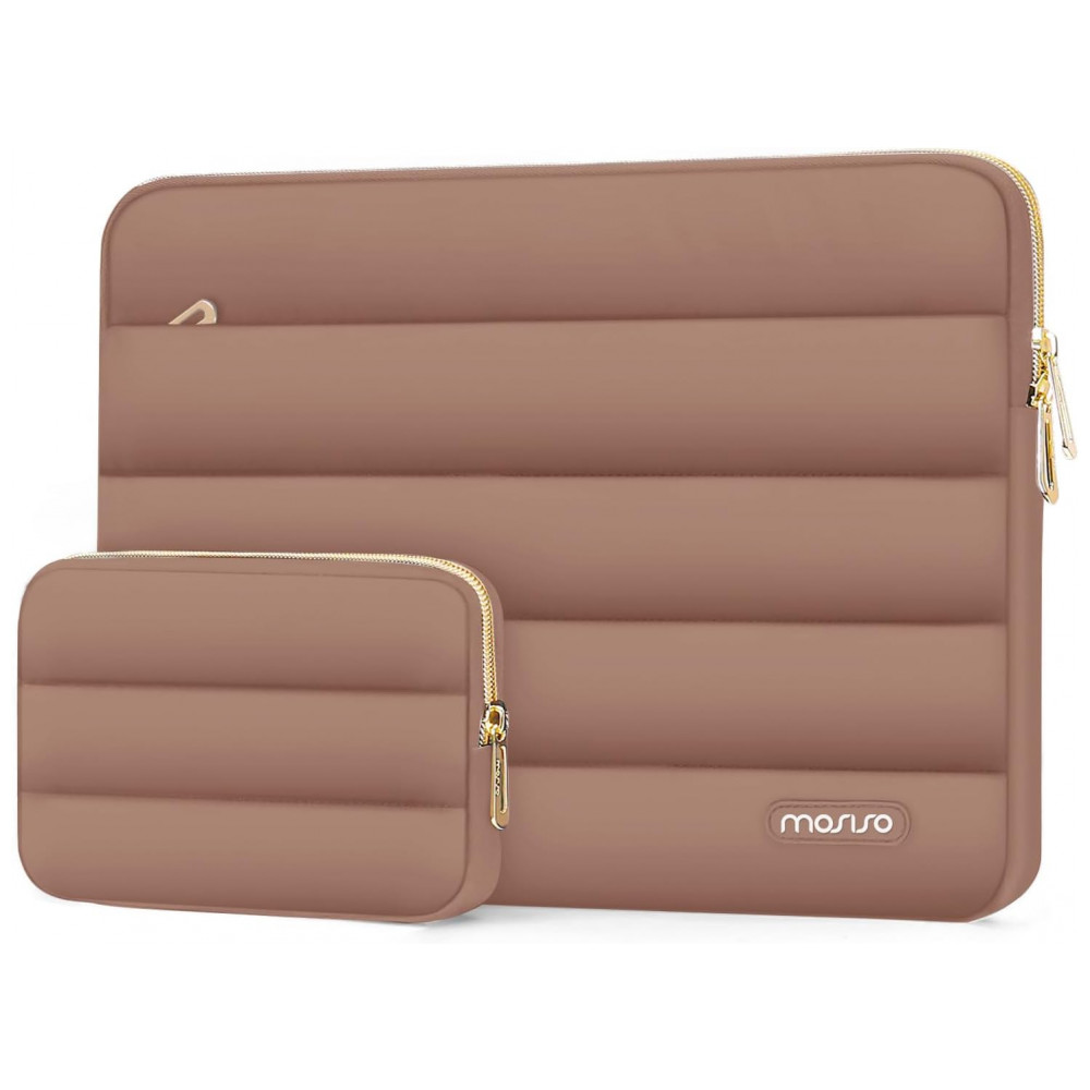 MOSISO Sleeve 13-13.3" para Laptop com Bolsa Pequena, Mocha, Compatível com MacBook Air/Pro, HP, Dell, Lenovo e ASUS