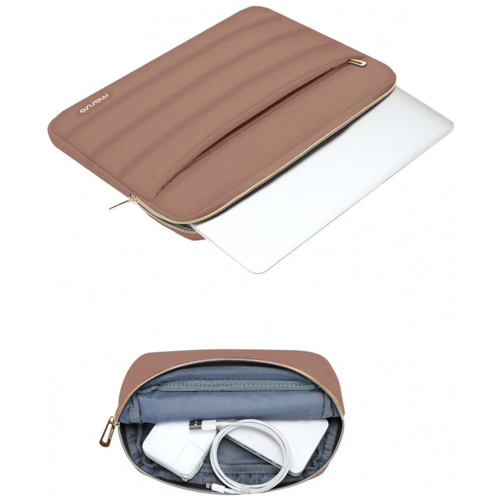 MOSISO Sleeve 13-13.3" para Laptop com Bolsa Pequena, Mocha, Compatível com MacBook Air/Pro, HP, Dell, Lenovo e ASUS - Imagem 5