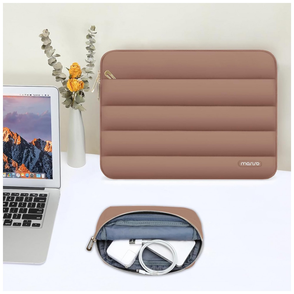 MOSISO Sleeve 13-13.3" para Laptop com Bolsa Pequena, Mocha, Compatível com MacBook Air/Pro, HP, Dell, Lenovo e ASUS - Imagem 8