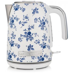 Chaleira Elétrica 17L Laura Ashley Rosa China Floral Aço Inox Proteção Superaquecimento Filtro Anticalcário 1500W 110V