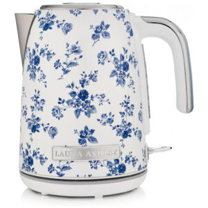 Chaleira Elétrica 17L Laura Ashley Rosa China Floral Aço Inox Proteção Superaquecimento Filtro Anticalcário 1500W 110V