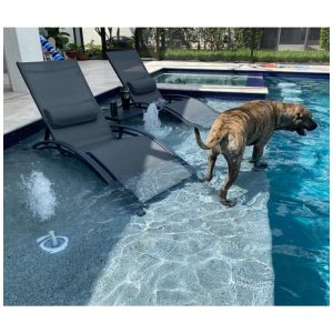 Espreguiçadeiras para Jardim Praia e Piscina com Mesa Lateral Cadeiras Reclináveis para Todas as Condições Climáticas PURPLE LEAFCinza