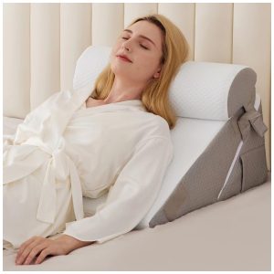 kIt 3 Travesseiros Ortopédicos em Cunha para Alívio de Refluxo Ácido Dor nas Costas Leitura Pós-Cirurgia e Ronco BIEEZZK Branco e Cinza