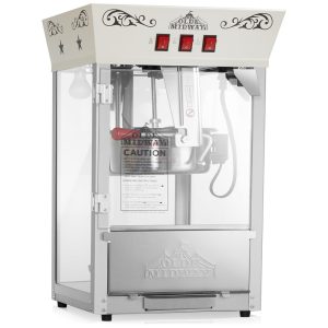 Máquina de Pipoca Estilo Cinema com Chaleira 035g Popper de Bancada Vintage Olde Midway Creme